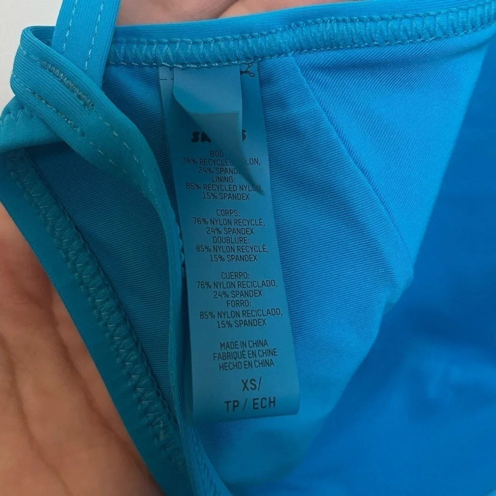 SKIMS Halter Bikini Top in Turquoise Size XS